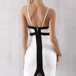 Birthday Suit Jessica Bara Sylvia Contrast Bandage Midi Dress