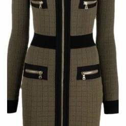 Jessica Bara Marley Off The Shoulder Knit Zip Dress