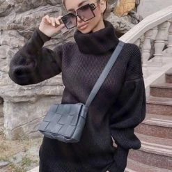 Reve Doll Essentials Jessica Bara Joshua Turtleneck Balloon Sleeve Sweater Dress