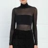 Jessica Bara Tameka Sheer Mesh Turtleneck Top Reve Doll Essentials