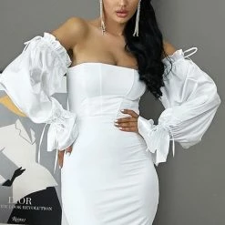 Summer Lovin' Jessica Bara Casey Off The Shoulder Mini Dress