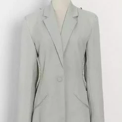 Jessica Bara Hensely Crystal Open Back Blazer Birthday Suit