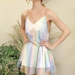 Summer Lovin' Jessica Bara Grover Rainbow Chain Mini Dress