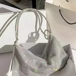 Jessica Bara Ryan Crystal Rhinestone Knotted Purse