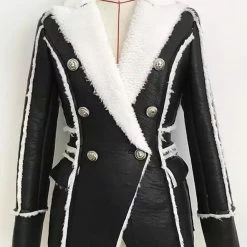 Jessica Bara Donatella Faux Leather And Fur Blazer Reve Doll Essentials