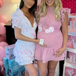 Influencer Style Jessica Bara Cooper Short Sleeve Ruffle Mini Dress