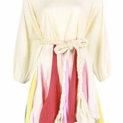 Summer Lovin' Jessica Bara Peggy Pleated Long Sleeve Belted Mini Dress