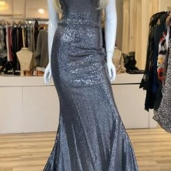 Jessica Bara Liz Sequin Open Back Gown