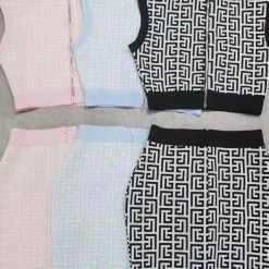 Best Sellers Jessica Bara Chandler Button Printed Crop Top And Skirt Two Piece Set