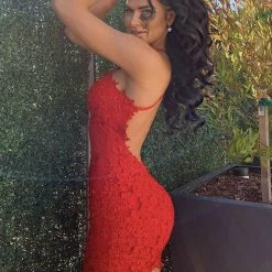 Jessica Bara Glenda Lace Backless Mini Dress