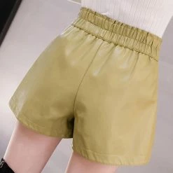 Jessica Bara Carlos PU Leather Elastic Waist Shorts Reve Doll Essentials
