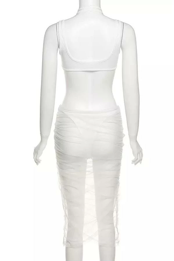 Influencer Style Jessica Bara Nova Cut Out Mesh Midi Dress