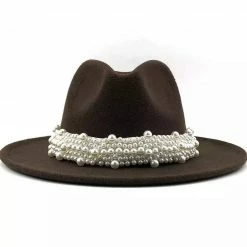 Jessica Bara Antonella Wool Felt And Pearl Short Brim Hat