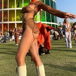 Jessica Bara Hana Knit Crop Top And Skirt Three Piece Set