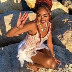 Jessica Bara Madison Rhinestone Feather Mini Dress The Event Shop