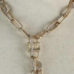 Jessica Bara Kendra Lock Chain Necklace