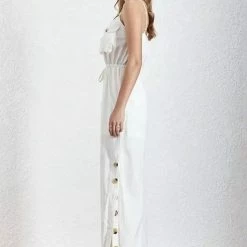 Reve Doll Essentials Jessica Bara Siggy Wide Leg Button Jumpsuit