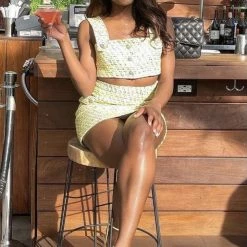 Jessica Bara Oliver Tweed Crystal Button Three Piece Set Leyla Milani