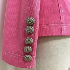 Jessica Bara Kiana Denim Double Breasted Blazer