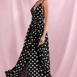 Jessica Bara Caleb V Neck Polka Dot Maxi Dress Summer Lovin'