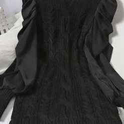 Reve Doll Essentials Jessica Bara Bryce Puff Sleeve Knitted Mini Dress