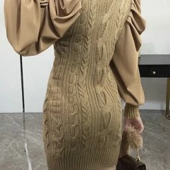 Reve Doll Essentials Jessica Bara Bryce Puff Sleeve Knitted Mini Dress