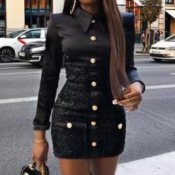 Influencer Style Jessica Bara Leighton Collar Tweed And Satin Mini Dress