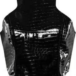 Jessica Bara Lisa Faux Leather Croc Crop Top Birthday Suit