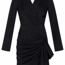 Reve Doll Essentials Jessica Bara Asher Draped Deep V Mini Dress