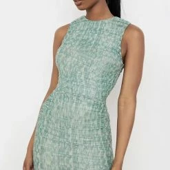 Jessica Bara Henley Sleeveless Ruched Mini Dress