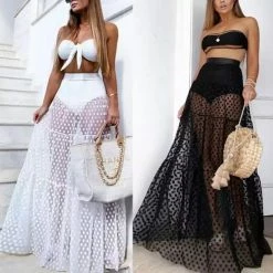 Summer Lovin' Jessica Bara Pamela Polka Dot Maxi Skirt Cover Up