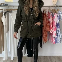 Jessica Bara Patty Faux Fur Trim Hooded Parka Jacket