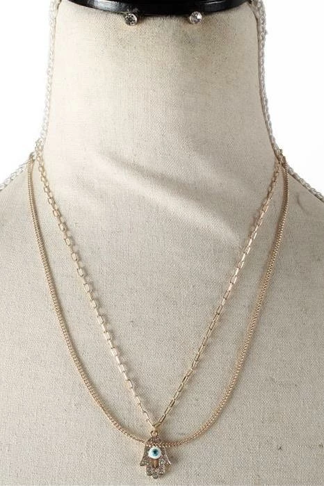 Accessories Jessica Bara Daria Double Chain Evil Eye Necklace Set