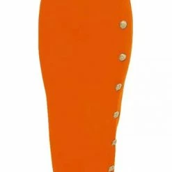 Reve Doll Essentials Jessica Bara Nathalie Gold Button Bandage Midi Dress