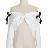 Jessica Bara Mina Off The Shoulder Bowknot Crop Top Summer Lovin'