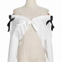 Jessica Bara Mina Off The Shoulder Bowknot Crop Top Summer Lovin'