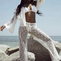 Cioccolato Alex Lace Jacket And Pant Two Piece Set