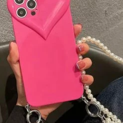 ReveBoutique Jessica Bara Haylee Heart Pearl Crossbody Phone Case Accessories