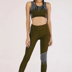 Tops Jessica Bara Palma Rhinestone Crop Top And Legging Two Piece Set