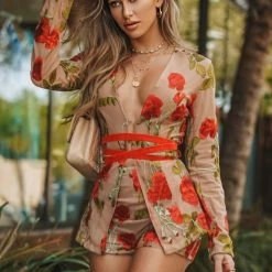 Jessica Bara Kiara Flower Embroidery Two Piece Set