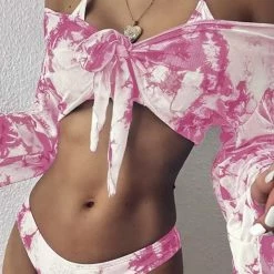Influencer Style Jessica Bara Leslie Tie Dye 3 Piece Bikini Set