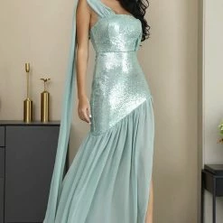 Jessica Bara Kaiya Sequin Chiffon Bodycon Gown