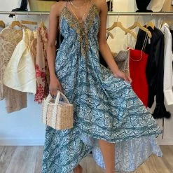 Summer Lovin' Kareena Ibiza Halter Neck Embellished Maxi Dress