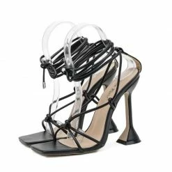Jessica Bara Calandra Square Open Toe Strappy Heels Reve Doll Essentials