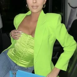 Jessica Bara Lana Oversized Fluorescent Blazer
