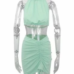 Jessica Bara Layton Halter Crop Top And Skirt Two Piece Set Summer Lovin'