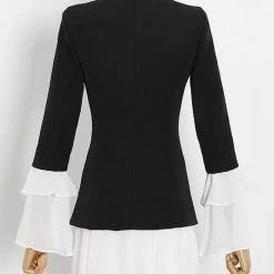 The 9-5 Shop Jessica Bara Amory Long Sleeve Ruffle Blazer Dress