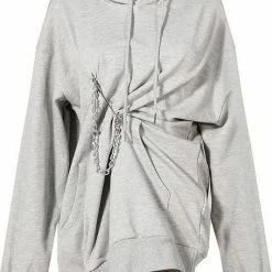 Jessica Bara Mikayla Oversized Pinned Chain Sweatshirt