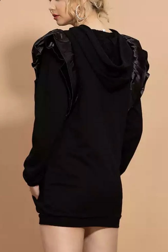 Jessica Bara Cecilia Ruffle Sleeve Sweatshirt Dress