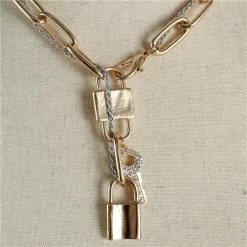 Jessica Bara Kendra Lock Chain Necklace